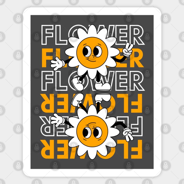 Groovy 70s Retro Smiley Face Flower Power Sticker by TuncGK